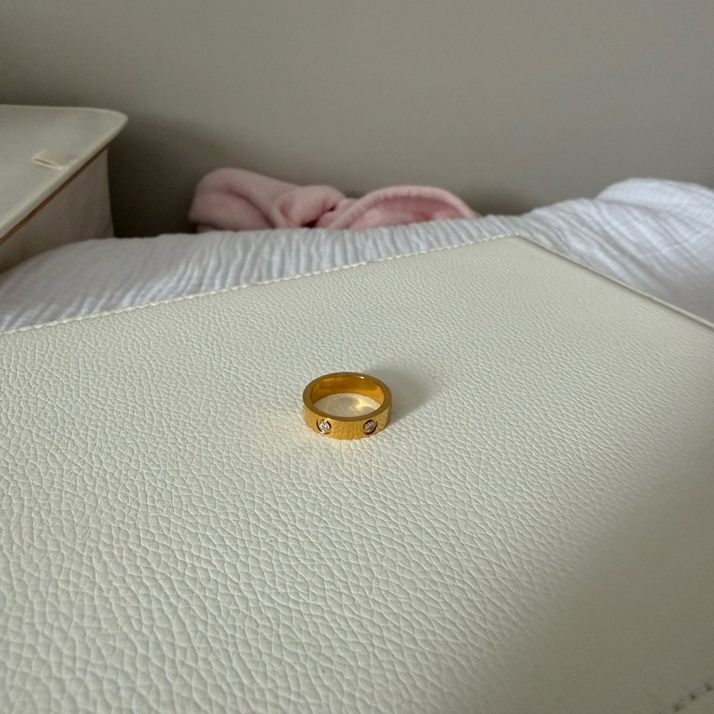 Gold Ring with Diamond Accents
